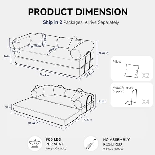 6-in-1 Convertible Sofa Bed - Image 2