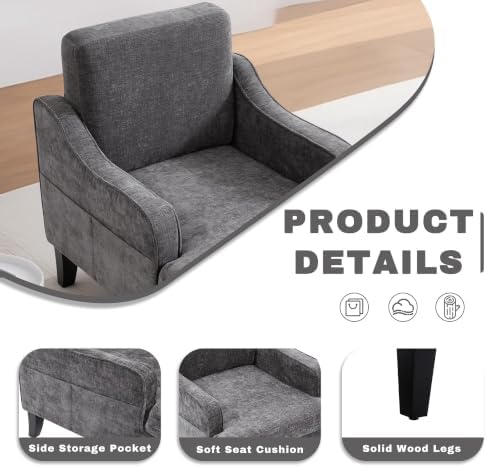 Mid-Century Accent Chair, Comfy Arm Chair Upholstered Living Room Chair - Image 3
