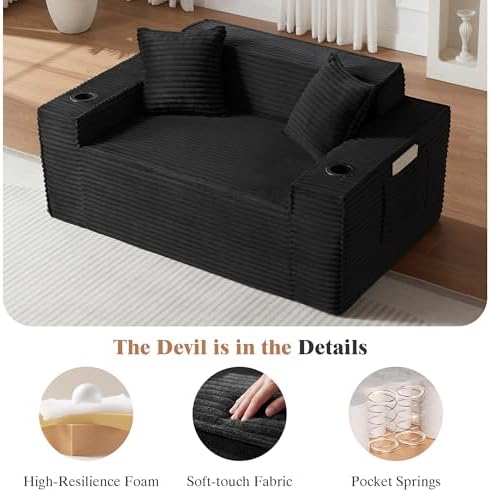 2 Piece Set Comfy Boneless Sofa Couch - Image 6