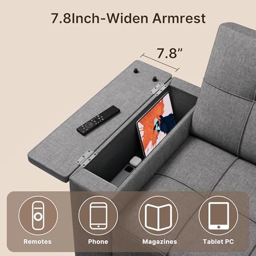 Gizoon 63.6" Convertible Sofa Bed, 3-in-1 Loveseat Sleeper, Small Couch - Image 6