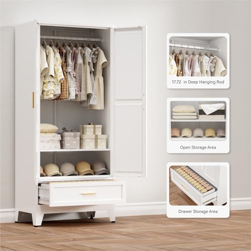 COFaR Metal Armoire Wardrobe Closet - Image 6