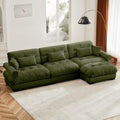 130" Modular Sectional Sofa, Velvet Upholstered Couches by Wunlerlant