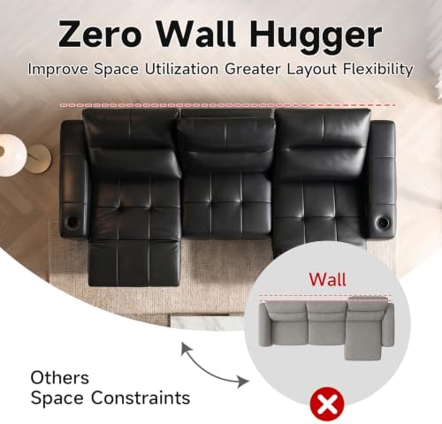 Zero Gravity Electric Recliner Sofas Genuine Leather Couch - Image 4