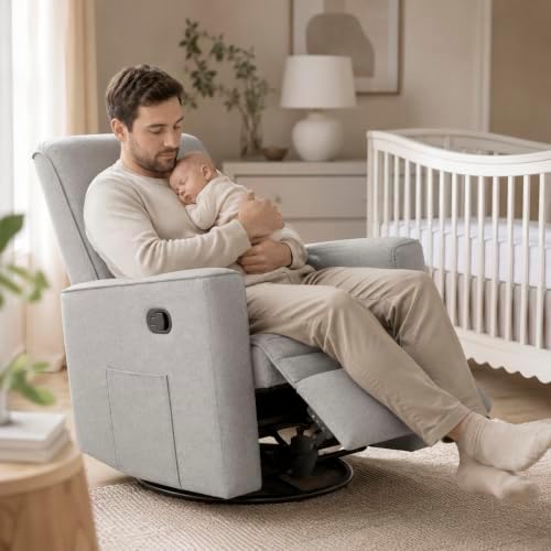 Evolur Raleigh Plus Nursery Glider Recliner, Soft Pebble - Image 2