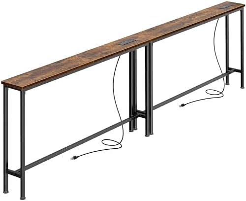 SUPERJARE 86.6 inch Narrow Behind Couch Table by SUPERJARE