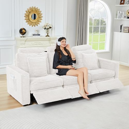 ORRD Power Reclining Sectional Sofa, Electric 3 Seat Recliner - Image 3