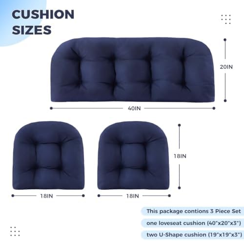 3 Pieces Waterproof Chair Cushions - Image 2