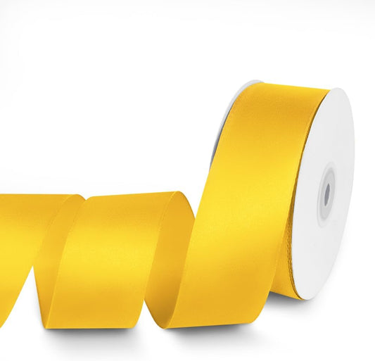 1-1/2" x 50 Yards Satin Ribbon - Yellow Silk Ribbon with Spool - Ideal for Gift Wrapping, Floral Bouquets, Crafts, Wedding Party Decorations, Christmas and Sewing Projects