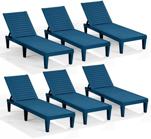 Nestl Lounge Chair Outdoor, Tanning Chair, Chaise Lounge Outdoor Set of 6 by Nestl