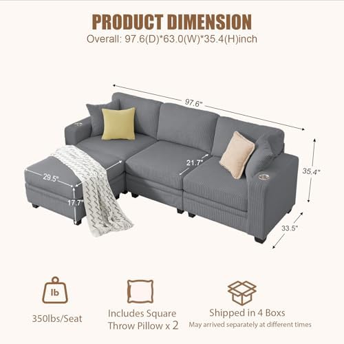97" Modular Sectional Couch - Image 2