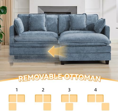 76'' L Shaped Sectional Cloud Couch, Modular Sofas - Image 6