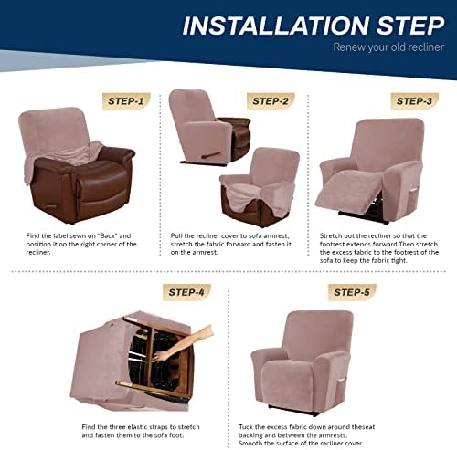 Asnomy Stretch Recliner Chair Covers Slipcover - Image 7