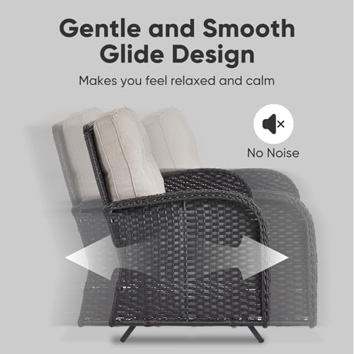 Belord Outdoor Glider Bench Patio Loveseat - Image 3