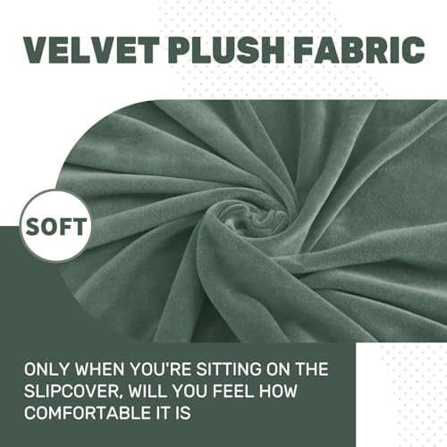 MAXIJIN Velvet Stretch Cushion Covers Couch Cushion Slipcovers Loveseat Sofa - Image 3