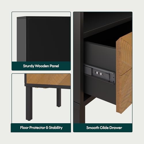 Bme Vivian Solid Wood Nightstand, End Table, Bedside Table - Image 5