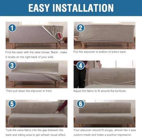 H.VERSAILTEX Real Velvet Futon Cover Armless Sofa Covers Sofa Bed Covers - Image 6