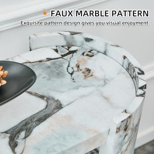 LKTART 53" Faux Marble Console Table, 2-Tier Entryway Table - Image 5