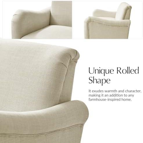 HULALA HOME Farmhouse Curved Couch, 3 Seater Upholstered Sofa - Image 7