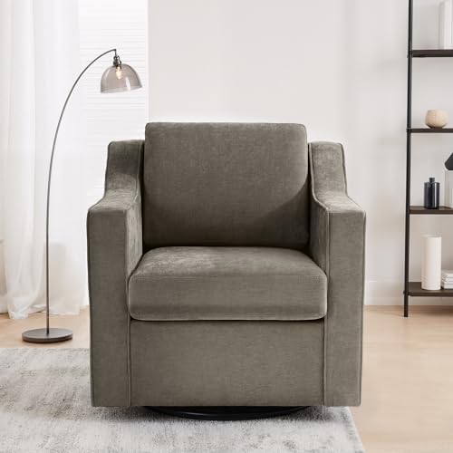 Swivel Accent Chair, Chenille Upholstered Armchair by UIXE