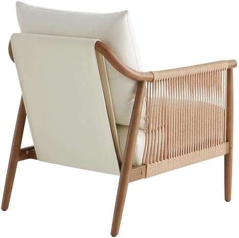 CHITA Braid Accent Chair with Wood Frame and Paper Cord Armrest - Image 6