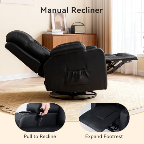 COMHOMA Living Room Furniture Set, Faux Leather Manual Recliner Sofa Sets - Image 4