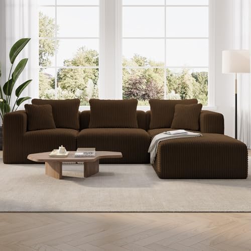 Novilla 106" Modular Sectional Sofa, L Shape Convertible Sectional Couch by Novilla