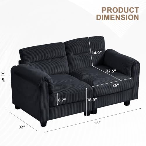 HAOMARKETS Corduroy Sofa Set, Upholstered Loveseat - Image 2