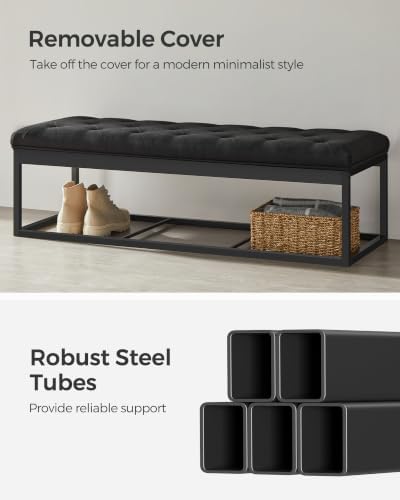 SONGMICS Storage Ottoman Bench, Foot Rest - Image 4
