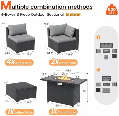 8 Piece Patio Furniture Set - Image 2
