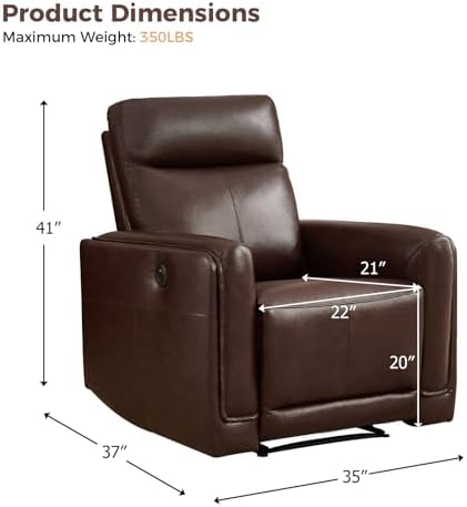 CANMOV Genuine Leather Power Recliner Chairs - Image 2