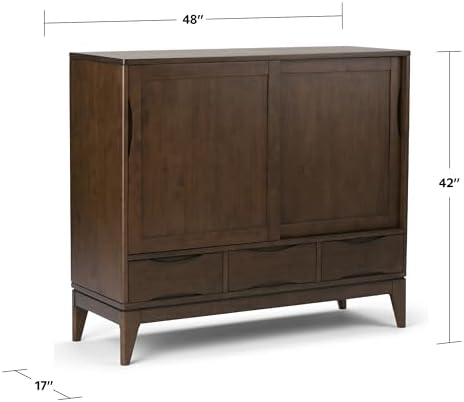 SIMPLIHOME Harper 48" Wide Storage Cabinet in Walnut Brown - Image 3