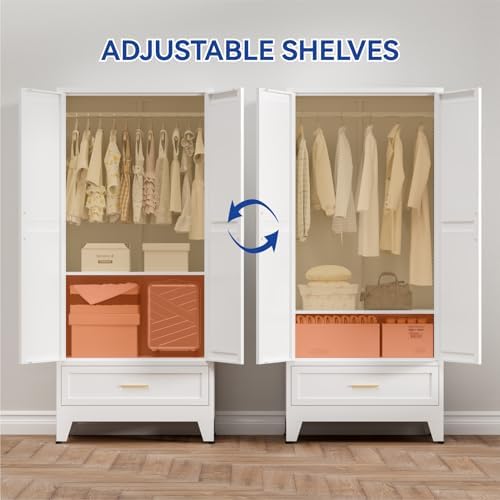 COFaR Metal Armoire Wardrobe Closet - Image 5