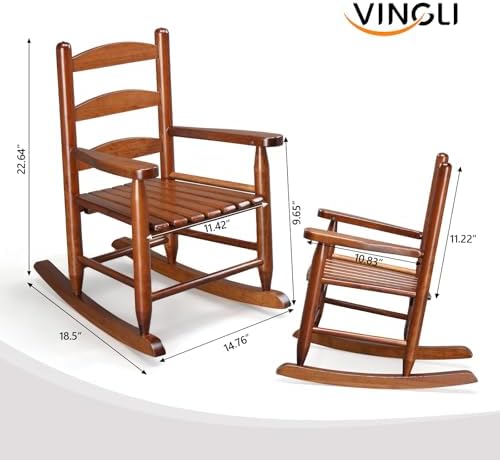 JOYMOR Outdoor Wooden Rocking Chair - Image 3