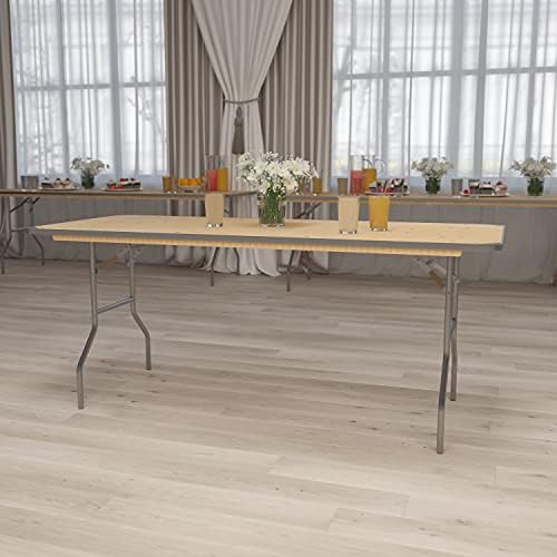 Flash Furniture 6 ft Metal Folding Rectangular Banquet Table - Image 2