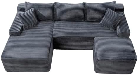 106-Inch Oversized U-Shaped Left Facing Corner Compressed Sofa Modular Boneless - Image 3