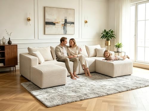 118 Inch Oversized U-Shaped Boneless Cloud Sectional Couch - Image 4