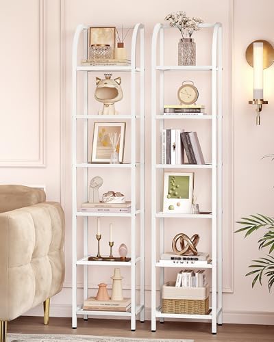 Hzuaneri Bookcase Bookshelf, Tempered Glass Arched Bookshelf - Image 4