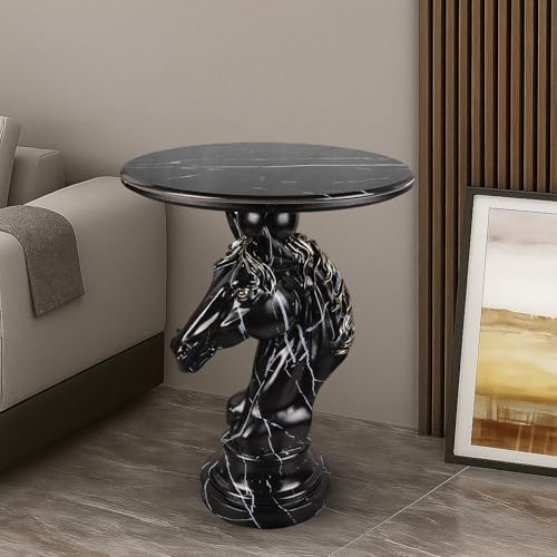 Modern Black-Striped Horse Sculpture Table - Image 3