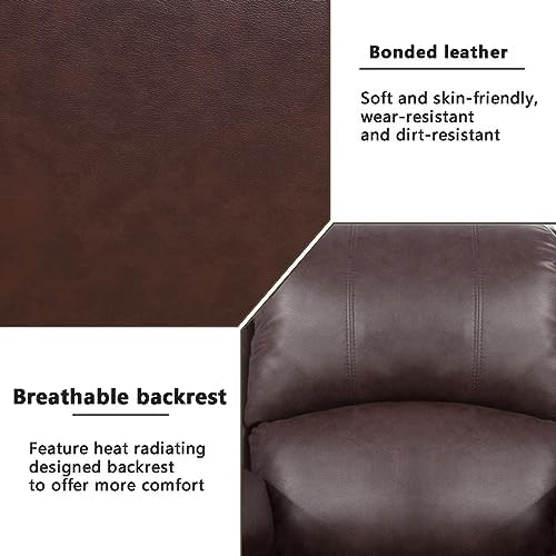 A Ainehome Living Room Furniture Set Leather Recliner Sofa Set Loveseat Chair - Image 4