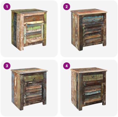Reclaimed Wood End Table with 1 Drawer and 1 Door - Image 7