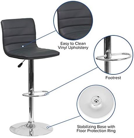 Flash Furniture Vinyl Swivel Adjustable Bar Stool - Image 4