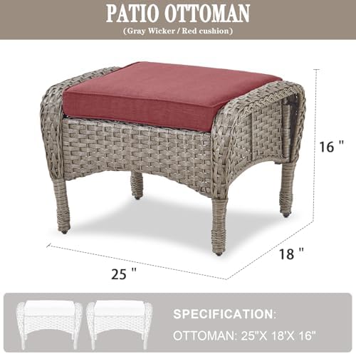 Belord Outdoor Ottomans for Patio Foot Rest - Image 4