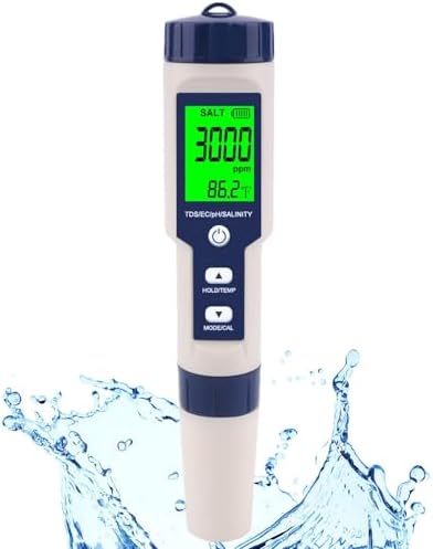 Pool Salt Tester & PH Meter, Hofun Digital Salinity Meter and PH Tester by Hofun