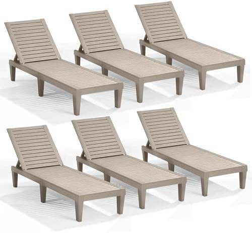 Nestl Lounge Chair Outdoor, Tanning Chair, Chaise Lounge Outdoor Set of 6 by Nestl