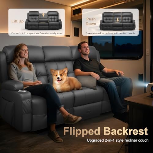 RV Reclining Sofa, Home Theater Seating Loveseat Couch - Image 4