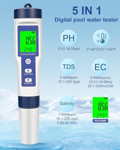 Pool Salt Tester, Digital Salt Water Pool Tester & Ph Tester, Salt Tester - Image 2