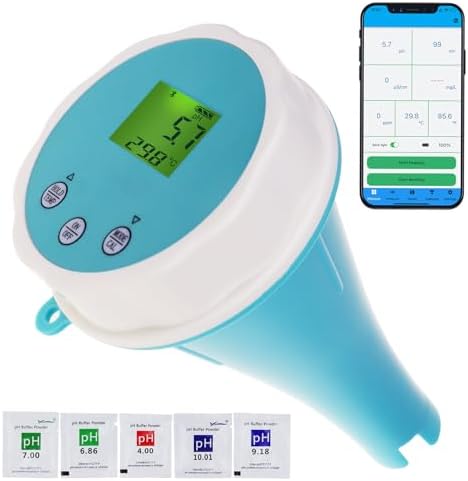 6-in-1 Floating Smart Pool Monitor by TEKCOPLUS