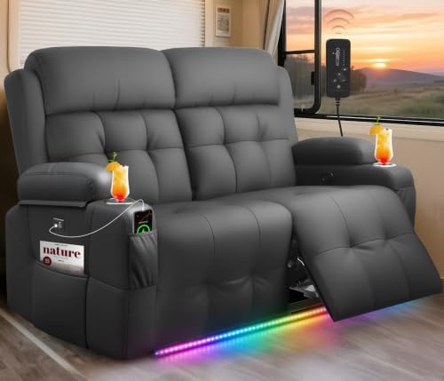 RV Loveseat Recliner Sofa, Wall Hugger Reclining RV Couch by TiooiiReclinerSofa