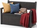 EFU Outdoor Bench Storage Deck BoxWaterproof Wicker by EFU