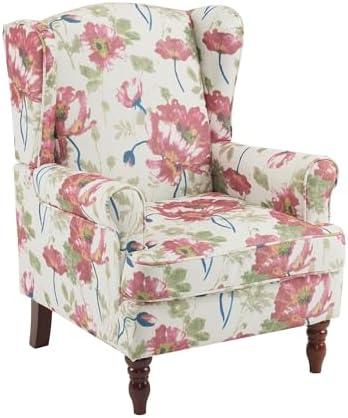 YOLENY Floral Accent Chair, High Back Upholstered Armchair by YOLENY